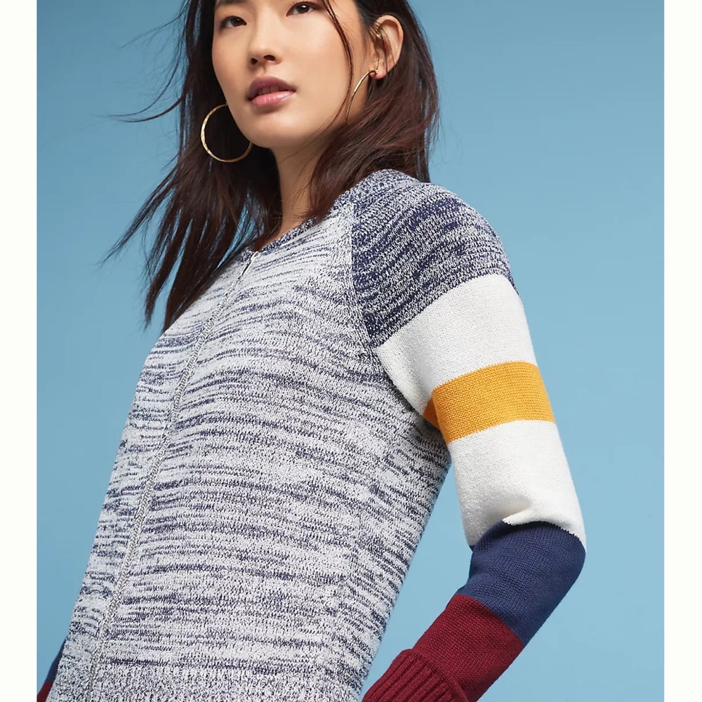 anthropologie adrian striped cardigan. moth brand. size small